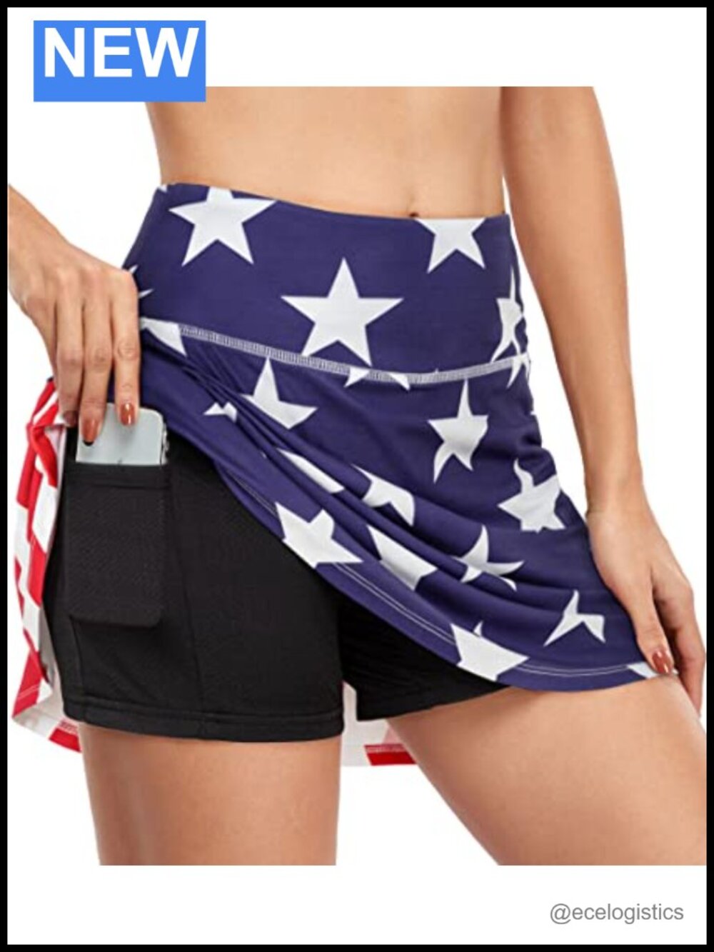 High Waisted Athletic Skort with Pockets, Built-in Shorts